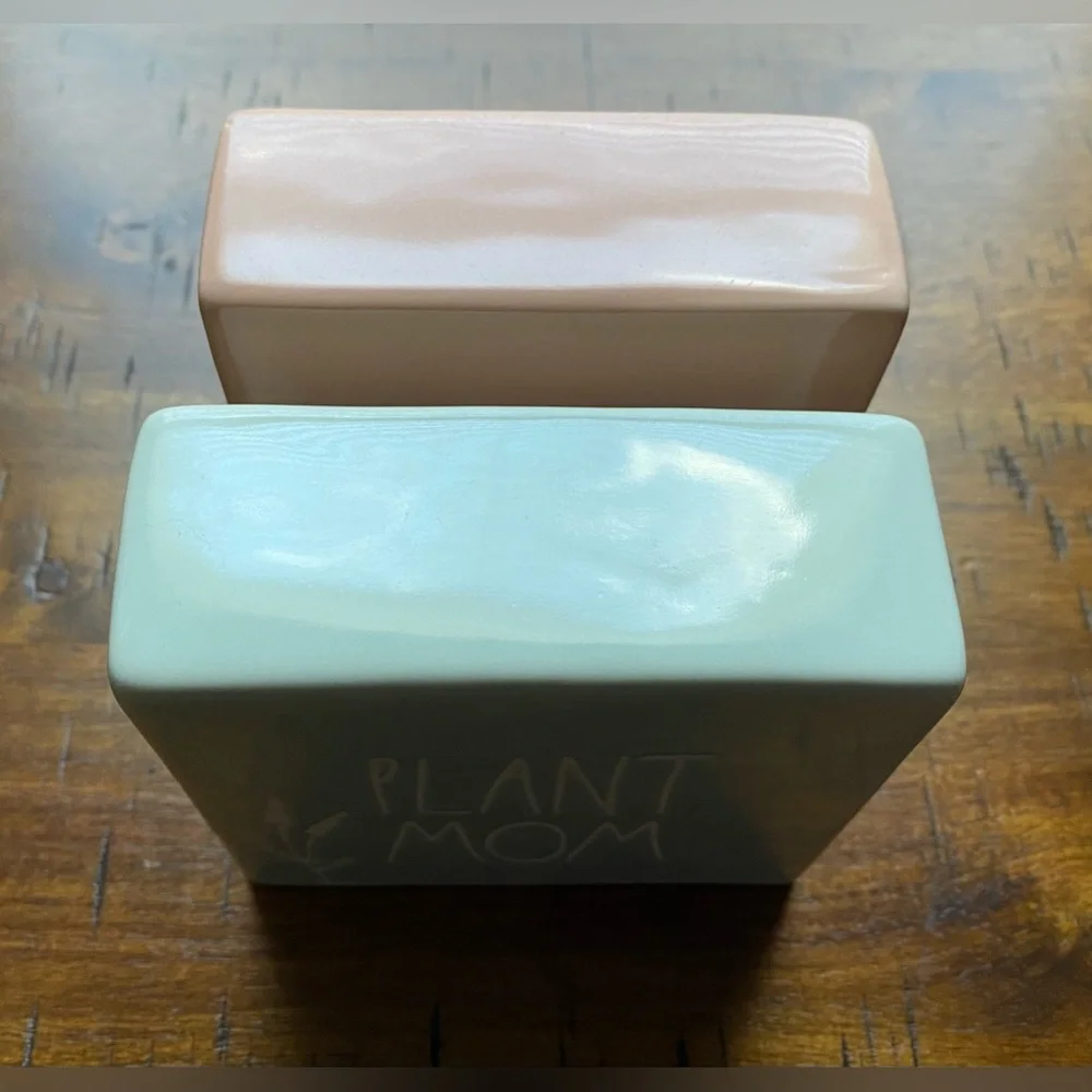 •NEW•{2} Rae Dunn Ceramic Signs/Paper Weighs Decor- Self-Care & Plant Mom